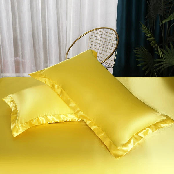 2pcs Satin Pillowcase for Bedding Bedroom Sofa Bed Throw Cushion Covers 48*74cm