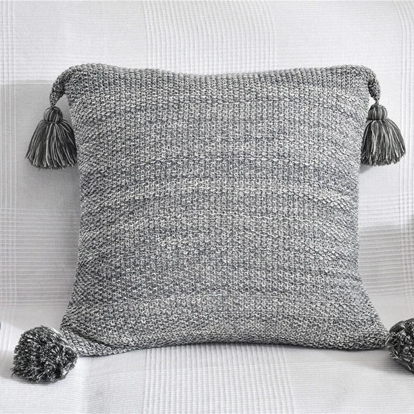 Square Knitted Pillow Case Throw Waist Sofa Bed Cushion Cover Buttons Home Decor