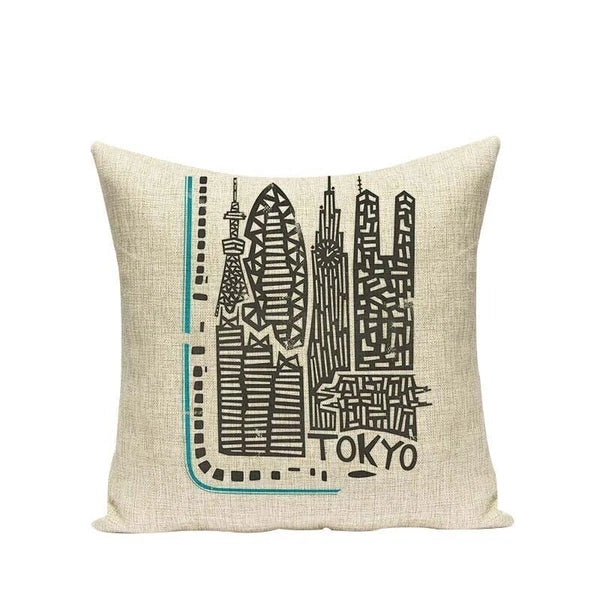 High Quality Cushion Cover Creative Building Car Printed Sofa Bed Chair Home