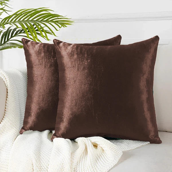 Pack of 4 Plush Velvet Cushion Covers Extra Soft Sofa Throw Pillow Cases 17"x17"