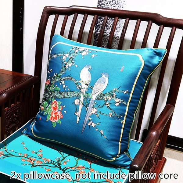 2pcs Chinese Embroidery Throw Cushion Pillow Case Cover Pillowcase Sofa Bed