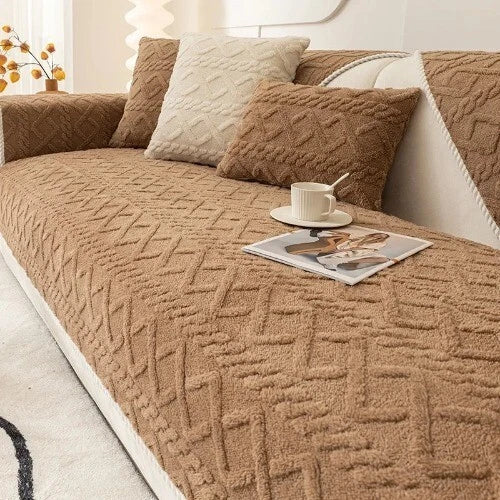 Sofa Protector Home Decor Fleece Sofa Cover Sofa Seat Slipcovers Plush Jacquard