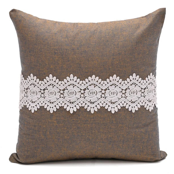 Home Decor Cushion Cover Sofa Decorative Throw Pillowcase Covers Solid with Lace