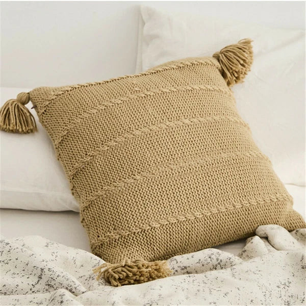 Soft Knitted Cushion Pillow Case Pillows Covers Sofa Bed Office Throw Home Decor