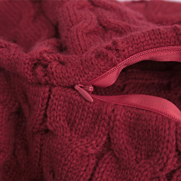 Square Knitted Cushion Cover Waist Pillow Case Sofa Bed Office Throw Home Decor