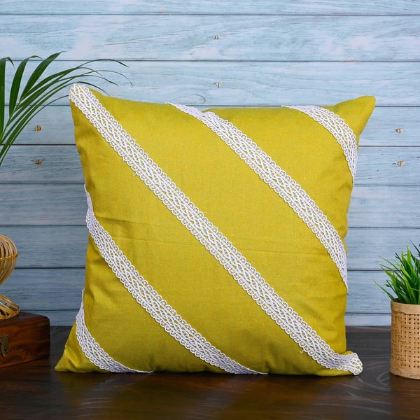 Home Decorative Cotton Cushion Cover Throw Pillowcase Sofa Decor Diagonal Lace