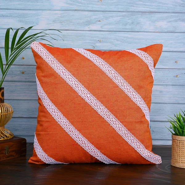 Home Decorative Cotton Cushion Cover Throw Pillowcase Sofa Decor Diagonal Lace