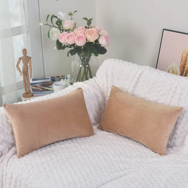 Plain Velvet Cushions Covers 30x51 cm Luxury Soft Velvet Sofa Bed Pillow Cases