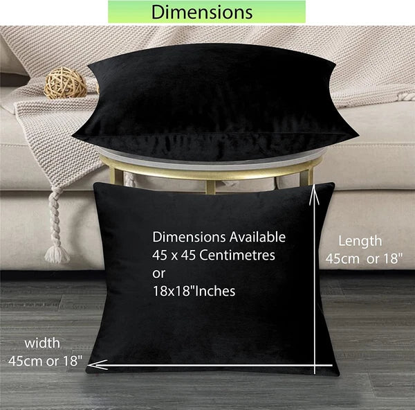 Crushed Cushion Covers or Velvet Cushions 18 x 18 Set of 2 Pair Bed Sofa Pillow