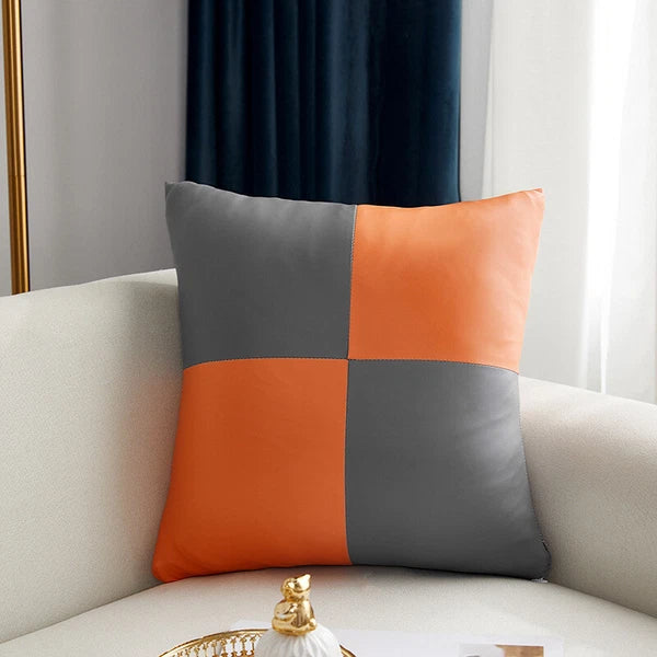 PU Leather Throw Pillow Case Decorative Cushion Cover Sofa Bed Home Decor