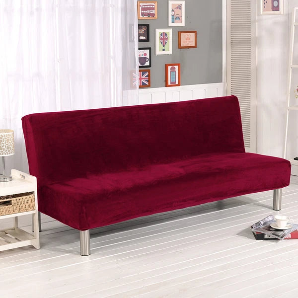 Armless Sofa Bed Cover Futon Full Size Thicker Plush Sofa Slipcover New