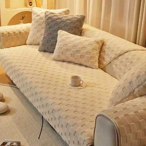 Plush Sofa Cushion Winter Nordic Non-Slip BackrestCover Towel Leather Sofa Cover