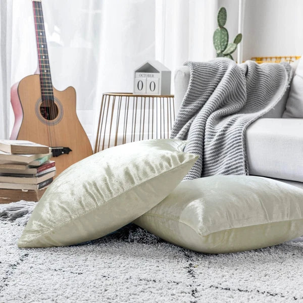 Pack of 4 Plush Velvet Cushion Covers Extra Soft Sofa Throw Pillow Cases 17"x17"
