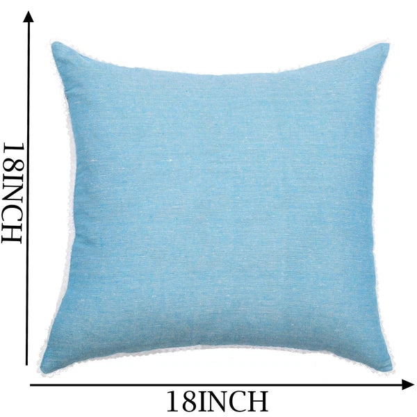 Cushion Covers Case Cotton Throw Pillow Cover Sofa Home Decor Solid with Lace-S5