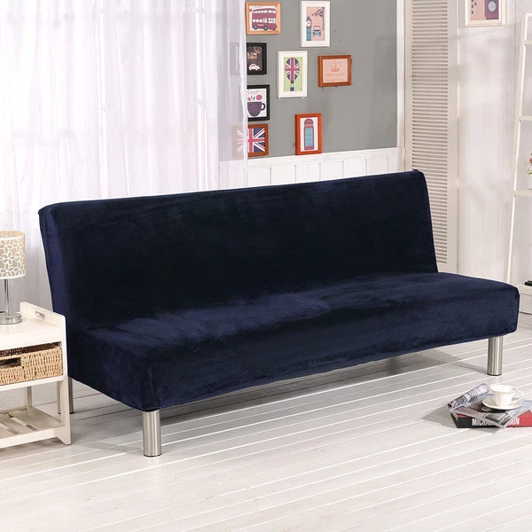Armless Sofa Bed Cover Futon Full Size Thicker Plush Sofa Slipcover New