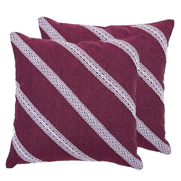 Home Decorative Cotton Cushion Cover Throw Pillowcase Sofa Decor Diagonal Lace