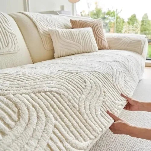 Cream Style Straight Row Cushion Cover Cloth Towel Thickened Plush Sofa Cushion