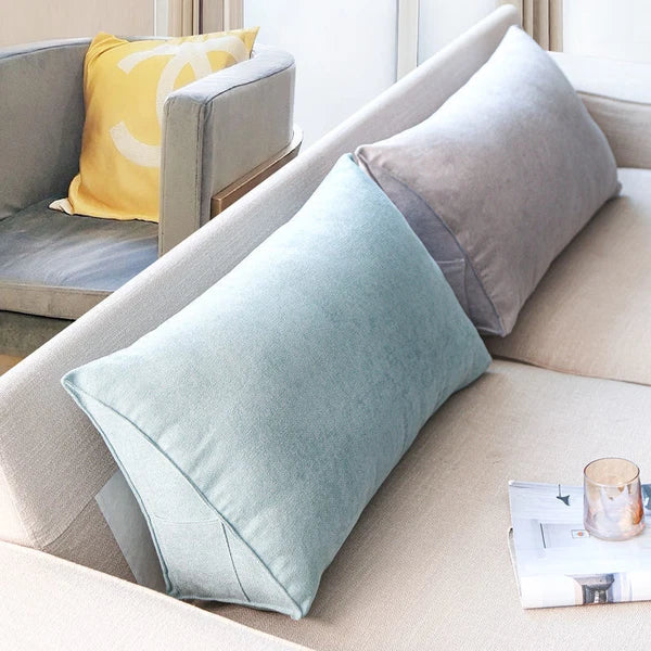 Sofa Triangle Back Cushion Cover Soft Fleece Bed Headboard Backrest Pillow Case