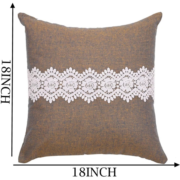 Home Decor Cushion Cover Sofa Decorative Throw Pillowcase Covers Solid with Lace