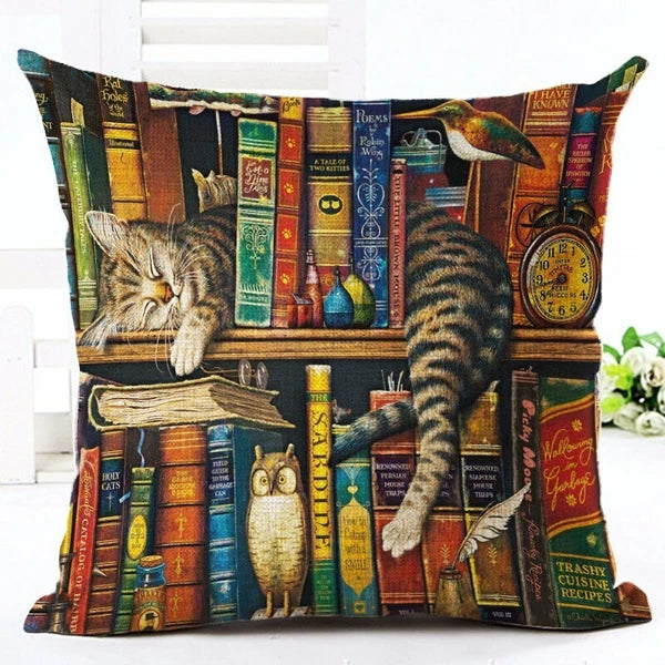 New Cute Cat Party Printed Pillow case Bed Sofa Cushion Cover Home Decorative