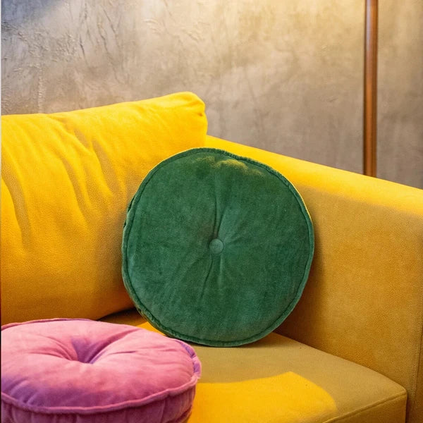 Cotton Velvet round chair pad Cushion(same piping) | Round seat pad for chair |