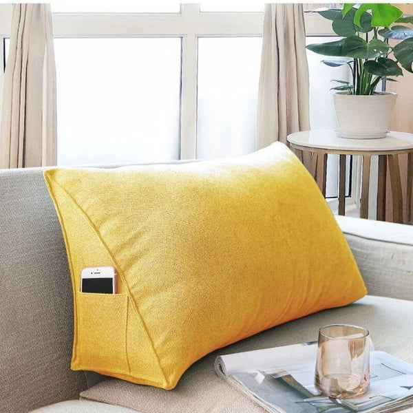 Sofa Triangle Back Cushion Cover Soft Fleece Bed Headboard Backrest Pillow Case
