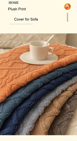 Sofa Protector Home Decor Fleece Sofa Cover Sofa Seat Slipcovers Plush Jacquard