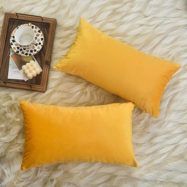 Plain Velvet Cushions Covers 30x51 cm Luxury Soft Velvet Sofa Bed Pillow Cases
