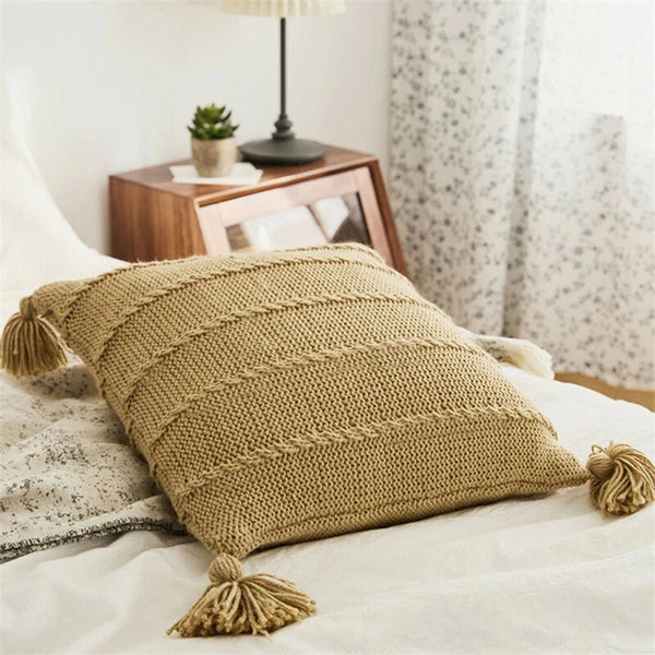 Soft Knitted Cushion Pillow Case Pillows Covers Sofa Bed Office Throw Home Decor