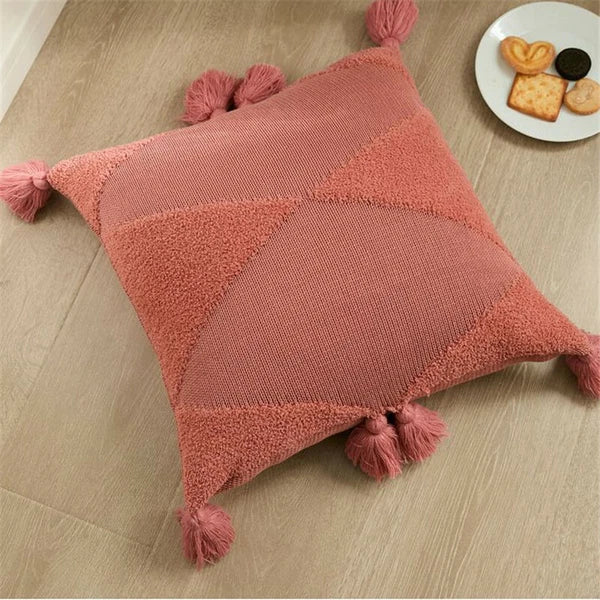 Tassel Cushion Cover Knitted Pillow Covers Pillowcase Sofa Throw Bed Home Decor