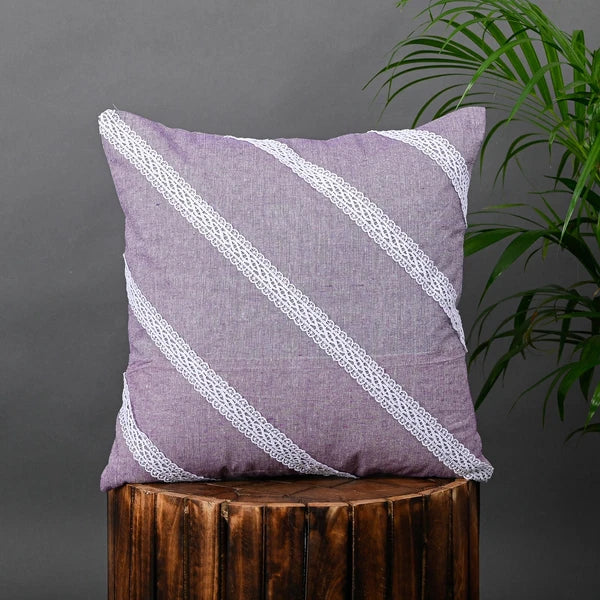 Home Decorative Cotton Cushion Cover Throw Pillowcase Sofa Decor Diagonal Lace