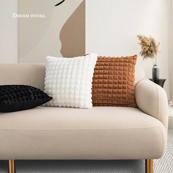 18 x 18 in Faux Fur Soft Fabric Throw Pillow Covers Case Sofa Bed Cushion Cover