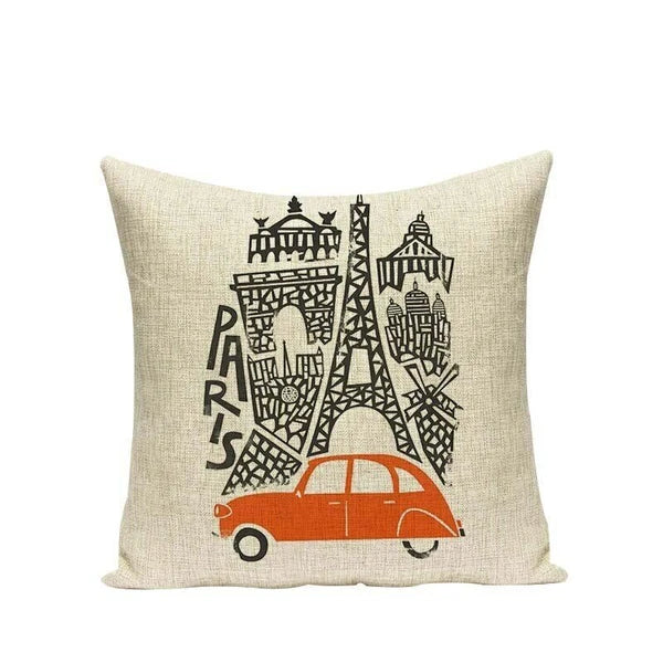 High Quality Cushion Cover Creative Building Car Printed Sofa Bed Chair Home