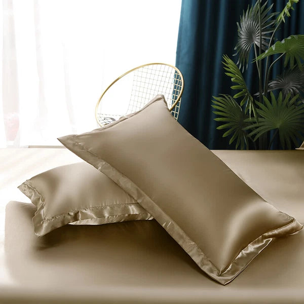 2pcs Satin Pillowcase for Bedding Bedroom Sofa Bed Throw Cushion Covers 48*74cm