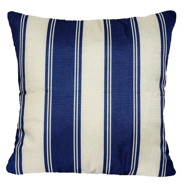 Throw PILLOW COVER Linen Navy Blue Double-Sided Decorative Cushion Case 16x16"