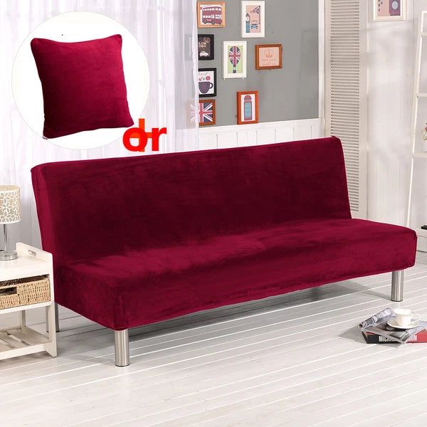 Armless Futon Sofa Bed Cover Full Size Thicker Plush Sofa Slipcover orPillowcase