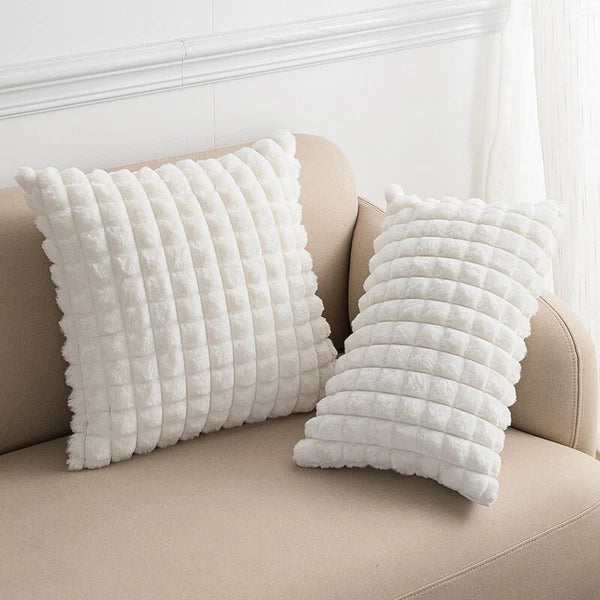 18 x 18 in Faux Fur Soft Fabric Throw Pillow Covers Case Sofa Bed Cushion Cover