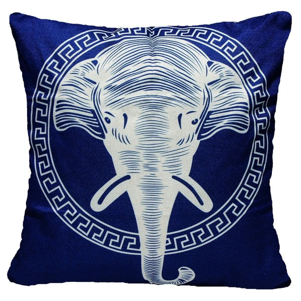 Throw PILLOW COVER Linen Navy Blue Double-Sided Decorative Cushion Case 16x16"