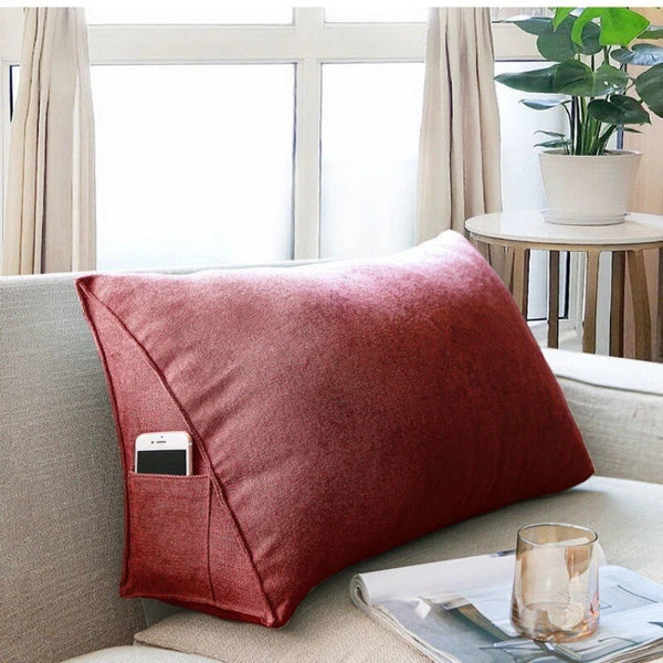 Sofa Triangle Back Cushion Cover Soft Fleece Bed Headboard Backrest Pillow Case