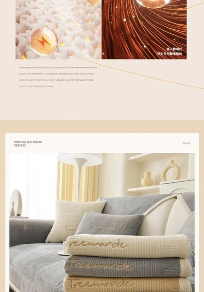 Luxury Soft SofaCover for Living Room Non-SlipSofa Cushion Mat SPlush Sofa Towel