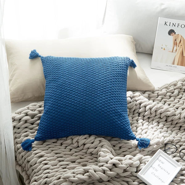 Tassel Cushion Cover Knitted Pillow Covers Pillowcase Sofa Throw Bed Home Decor