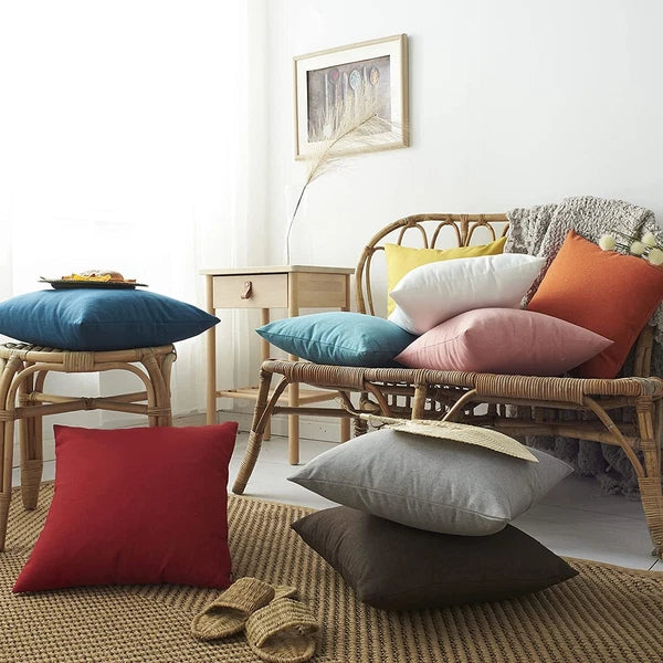 Outdoor Waterproof Cushion Cover Square Pillow Cases for Patio Tent Couch Sofa