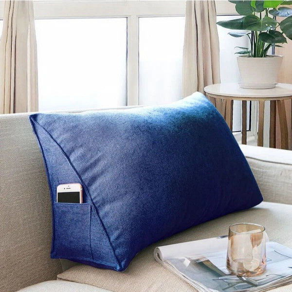 Sofa Triangle Back Cushion Cover Soft Fleece Bed Headboard Backrest Pillow Case