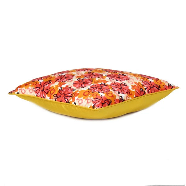 Velvet Cushion Cover Cozy Throw Pillowcase Home Decorative Flower Print Zipper