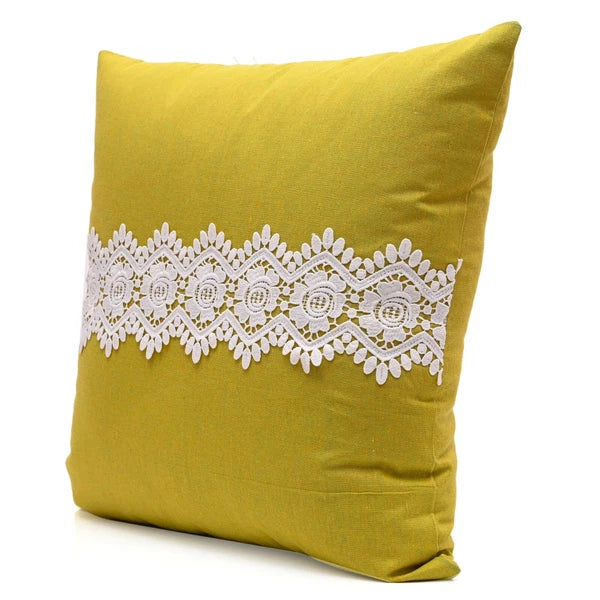 Home Decor Cushion Cover Sofa Decorative Throw Pillowcase Covers Solid with Lace