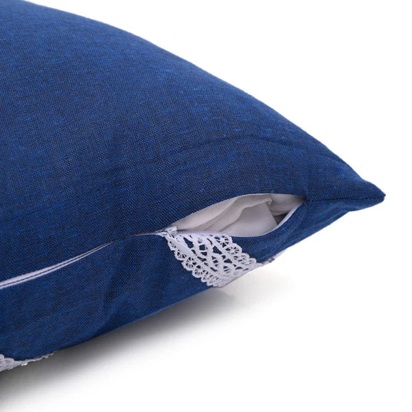 Decorative Cushion Cover Cotton Throw Pillow Case Home Sofa Decor Diagonal Lace