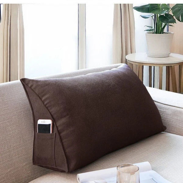 Sofa Triangle Back Cushion Cover Soft Fleece Bed Headboard Backrest Pillow Case