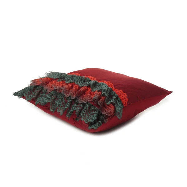 Cushion Cover Throw Pillow Cases Ruffle Lace Soft Red Sofa Chair Bed Couch Cover