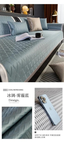 Modern Simplicity Ice Silk Cooling Mat Sofa Cushion Summer Pad Sofa Cover