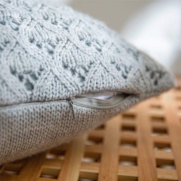 Soft Knitting Throw Pillow Cases Cafe Zipper Zip Up Sofa Cushion Cover Home Deco